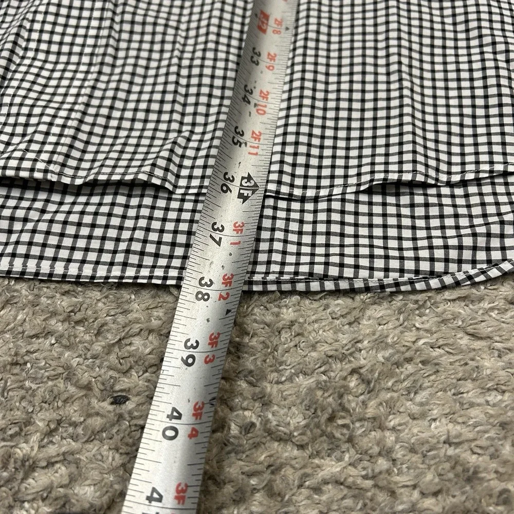 Ralph Lauren Shirt Mens 3XLT Tall Stretch Black White‎ Gingham Plaid Button Down
